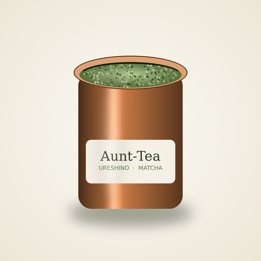 Ureshino everyday matcha in a copper tin